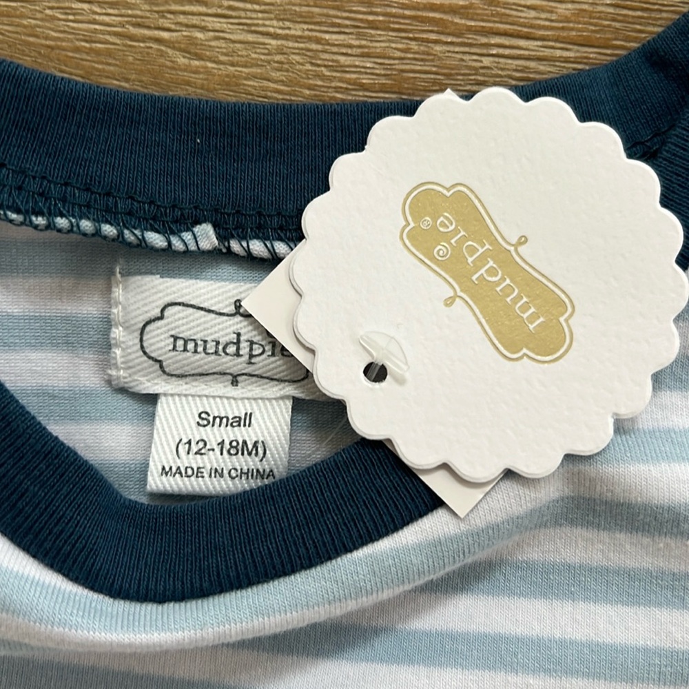 Mud Pie Girl Cotton Sailboat T Shirt Dress Americana Gingham 12-18 months - Picture 4 of 7